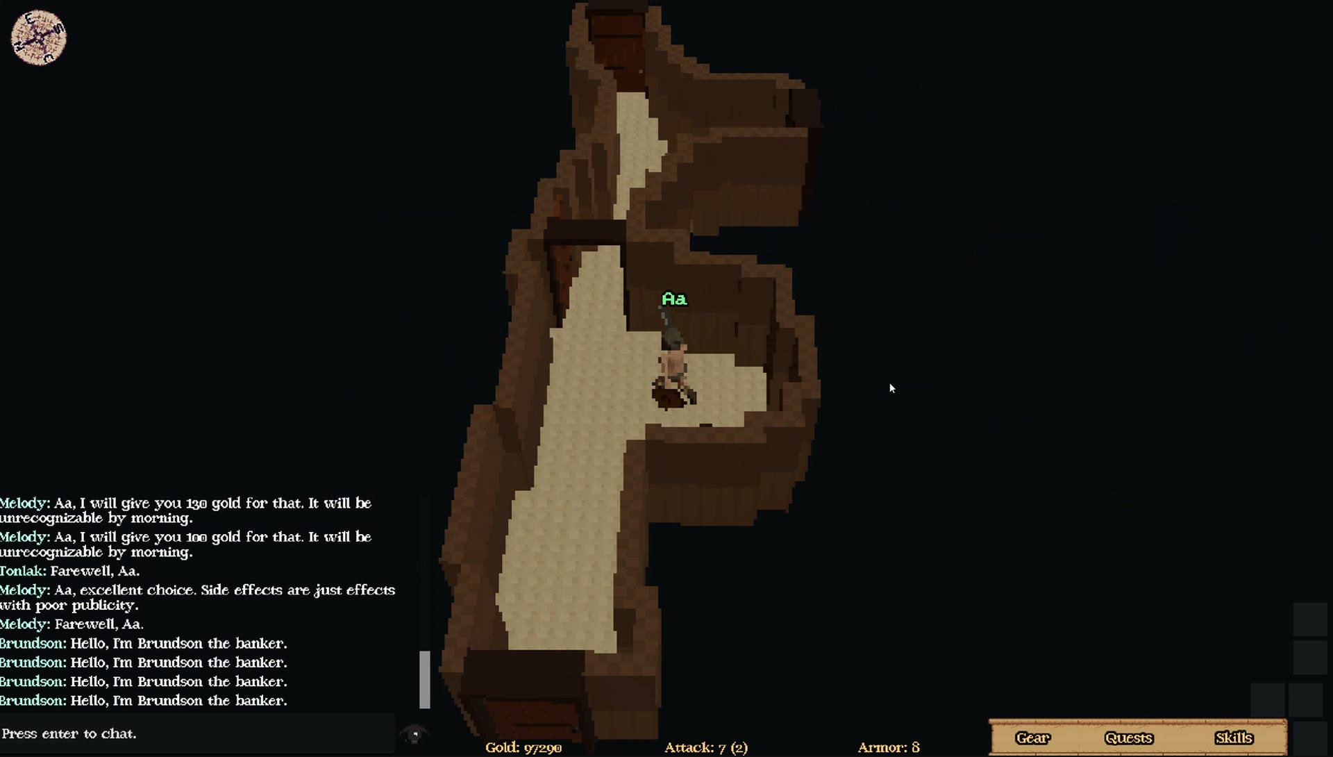 An adventurer walking through a personal vault